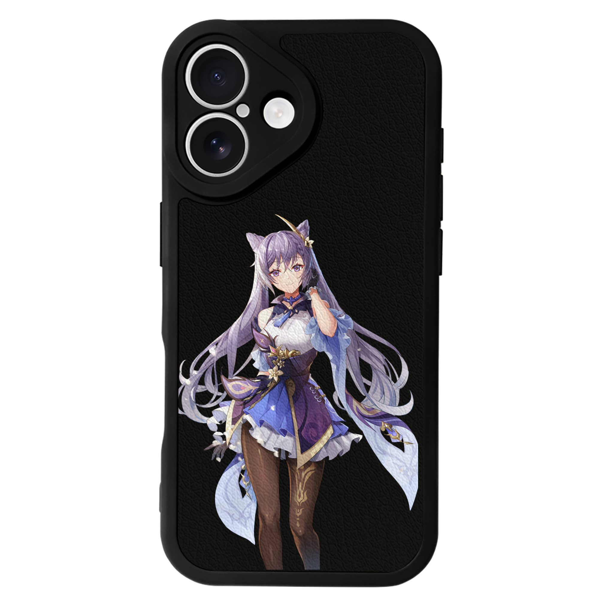 げんし神 刻晴 こくせい genshin Kokusei 【iPhone 16シリーズ対応】シリコンスマホケース（レザー調） 材質：シリコン